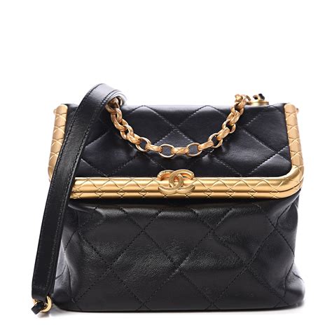 chanel buble kisslock bag|CHANEL Lambskin Quilted Tassel Kiss Lock Evening Clutch .